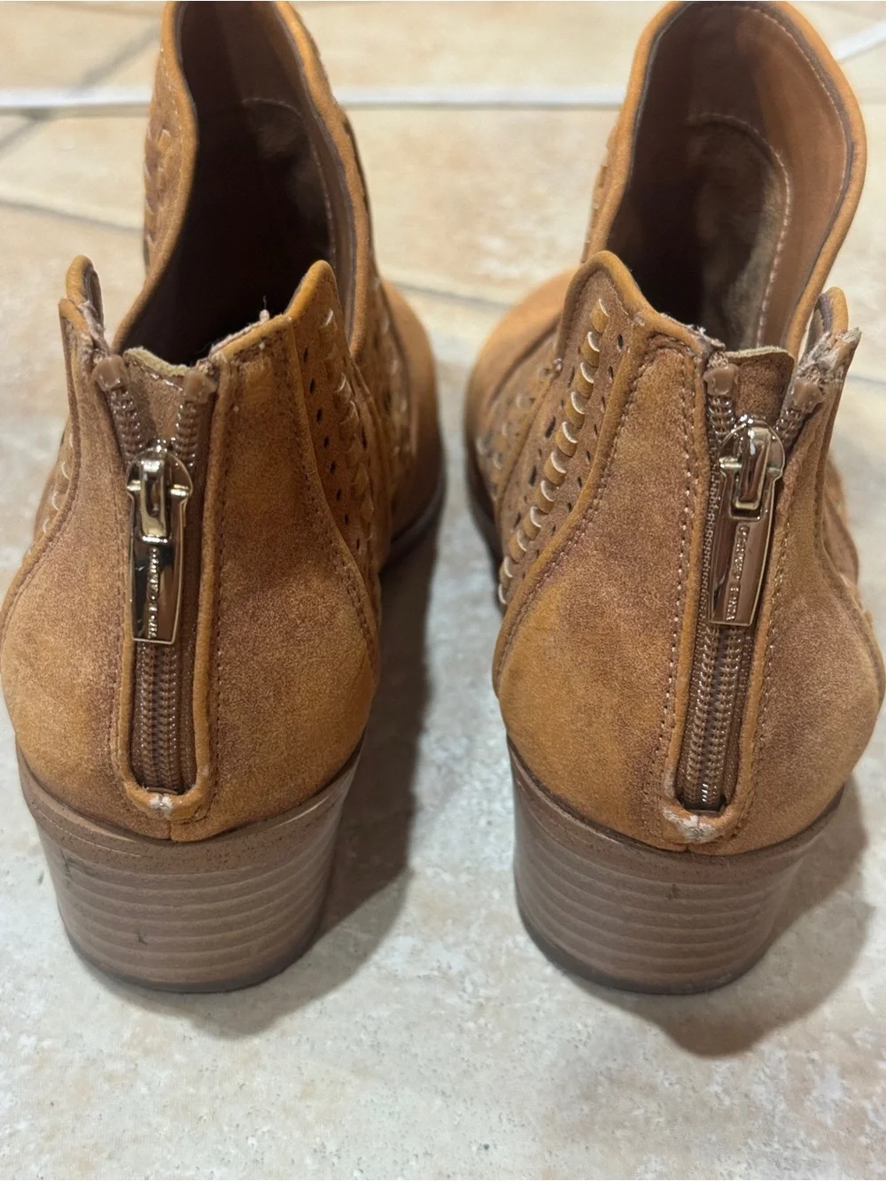 Men's Suede Slip-On Ankle Shoes in Tan